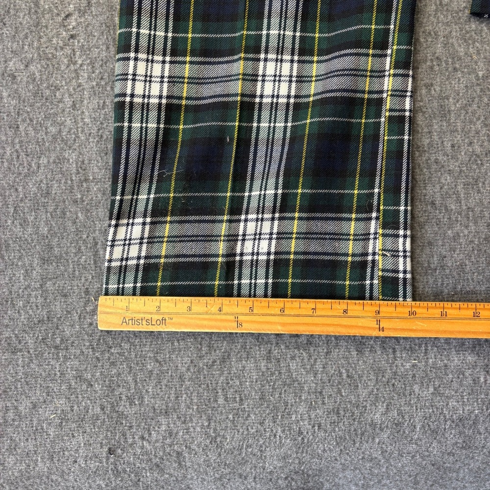 Vintage Breez-Tex Mens Green Plaid Trousers Tartan Dress Pants Made In Usa 42x27 View 6